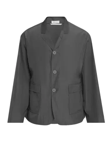 Thom Browne Men's Packable Logo-Print Shirt Jacket | Thumbnail 1 Thom Browne Men's Packable Logo-Print Shirt Jacket | Thumbnail 1