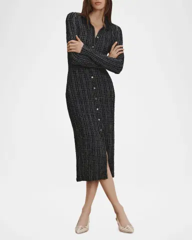 Veronica Beard Barrett Textured Plaid Shirtdress | Thumbnail 2
