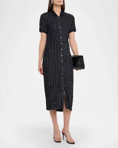 Veronica Beard Barrett Textured Plaid Shirtdress | Thumbnail 4