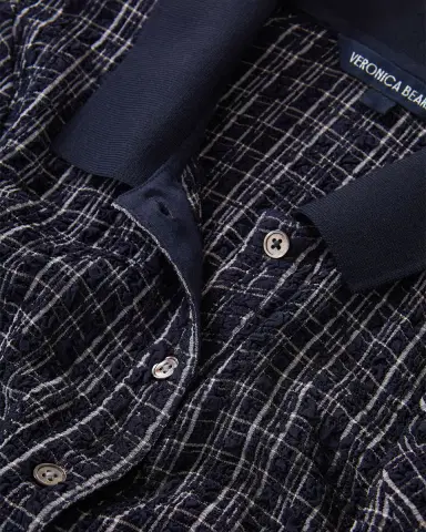 Veronica Beard Barrett Textured Plaid Shirtdress | Thumbnail 7