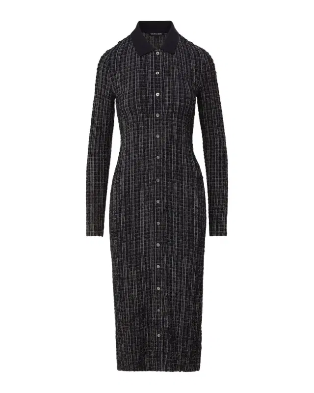 Barrett Textured Plaid Shirtdress