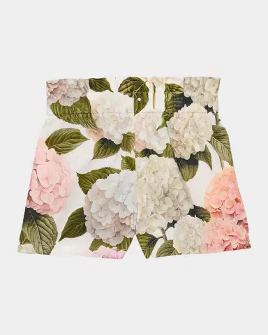 Dolce & Gabbana Girl's Hydrangea-Print Poplin Shorts | Thumbnail 2 Dolce & Gabbana Girl's Hydrangea-Print Poplin Shorts | Thumbnail 2