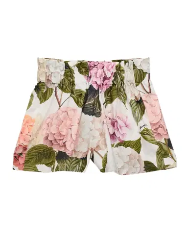 Dolce & Gabbana Girl's Hydrangea-Print Poplin Shorts | Thumbnail 1 Dolce & Gabbana Girl's Hydrangea-Print Poplin Shorts | Thumbnail 1
