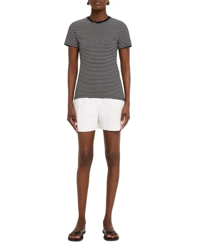 Lana Striped Short-Sleeve Crewneck T-Shirt