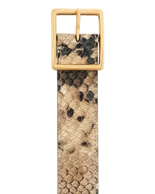 Jane Snake-Embossed Leather Belt