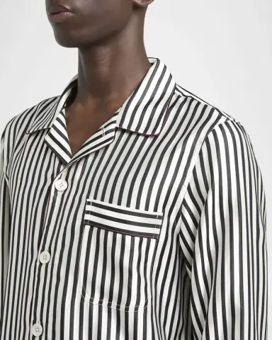 Tom Ford Men's Silk Stripe Button-Down Shirt | Thumbnail 5 Tom Ford Men's Silk Stripe Button-Down Shirt | Thumbnail 5