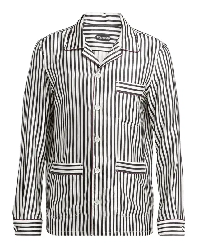 TOM FORD Men 's Silk Stripe Button-Down Shirt