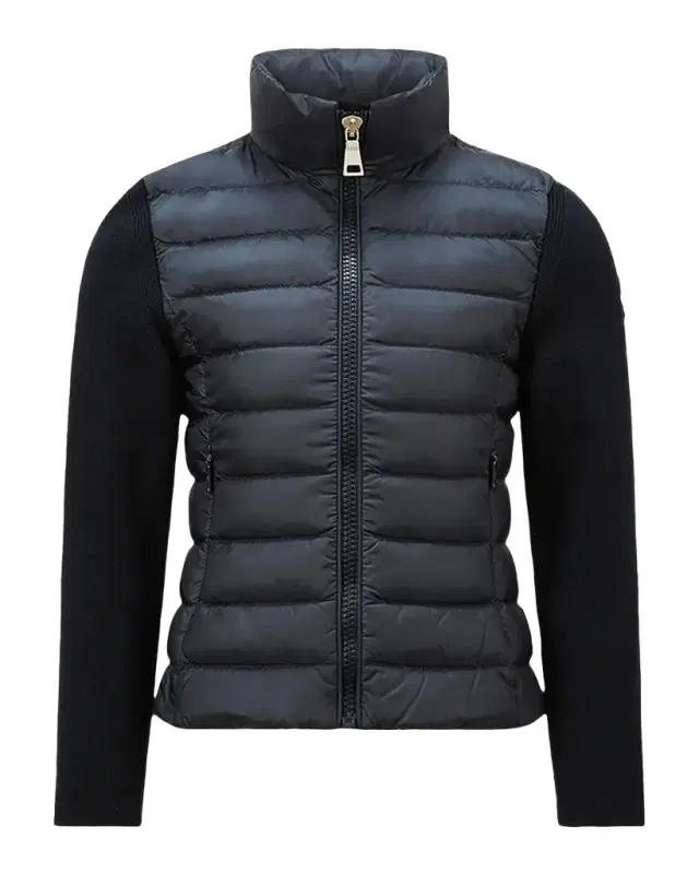 Girl 's Padded Wool Zip-Up Cardigan, Size -6