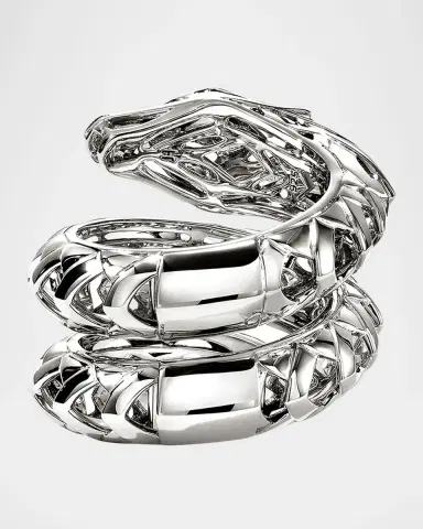 John Hardy Sterling Silver Naga Ring with Diamonds and Blue Sapphires | Thumbnail 3
