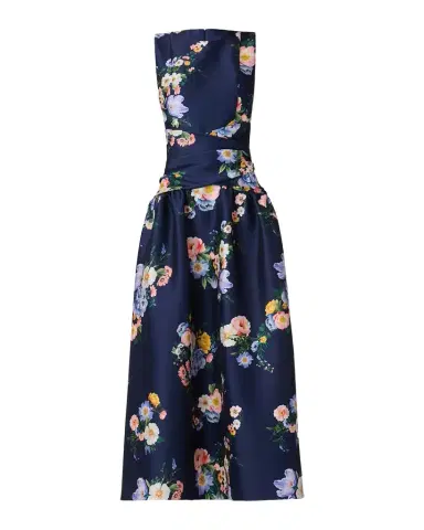 Shoshanna Marie Pleated Floral-Print Mikado Maxi Dress | Thumbnail 1 Shoshanna Marie Pleated Floral-Print Mikado Maxi Dress | Thumbnail 1