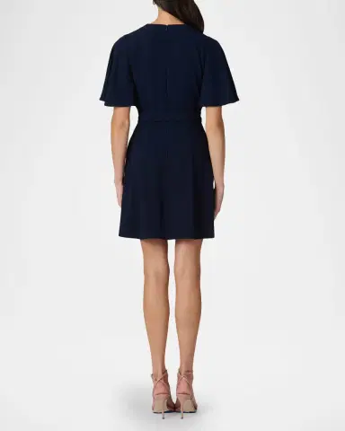 Shoshanna Sophie Flutter-Sleeve Crepe Mini Dress | Thumbnail 2 Shoshanna Sophie Flutter-Sleeve Crepe Mini Dress | Thumbnail 2