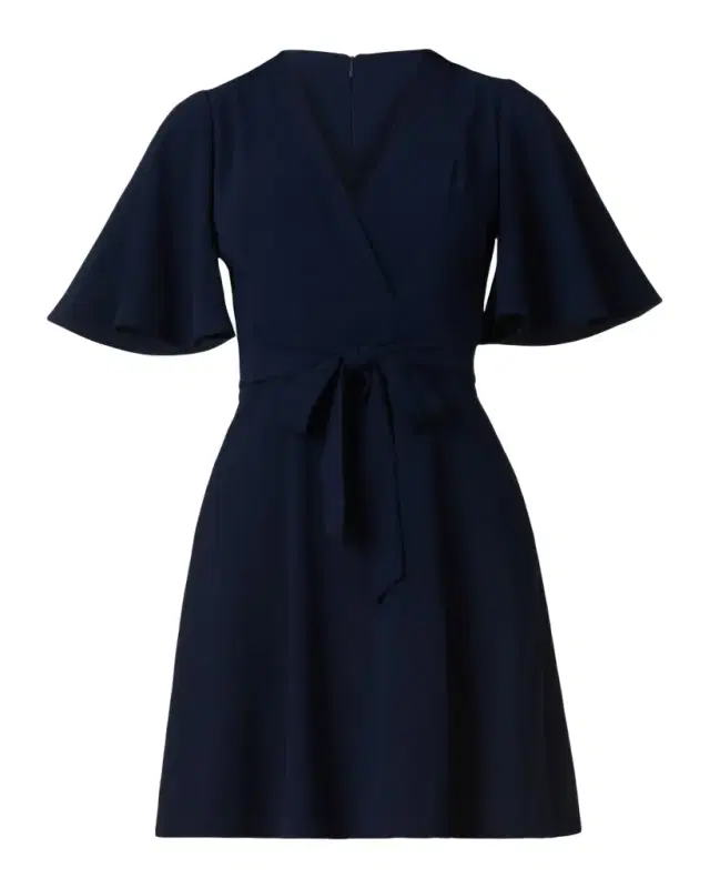 Sophie Flutter-Sleeve Crepe Mini Dress