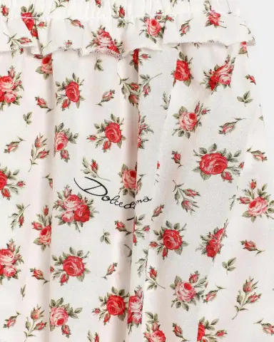 Dolce & Gabbana Girl's Rose-Print Cotton Romper, Size 0M-24M | Thumbnail 2