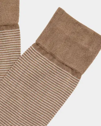 Marcoliani Men's Chic Fine Stripe Crew Socks | Thumbnail 2