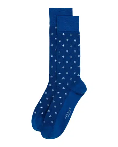 Marcoliani Men's Micro-Floral Crew Socks | Thumbnail 3