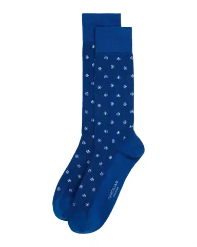 Marcoliani Men's Micro-Floral Crew Socks | Thumbnail 1
