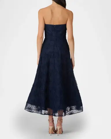 Shoshanna McCall Strapless Floral-Embroidered Midi Dress | Thumbnail 3 Shoshanna McCall Strapless Floral-Embroidered Midi Dress | Thumbnail 3