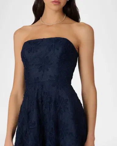 Shoshanna McCall Strapless Floral-Embroidered Midi Dress | Thumbnail 4 Shoshanna McCall Strapless Floral-Embroidered Midi Dress | Thumbnail 4