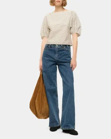 Staud Didi Striped Puff-Sleeve Top | Thumbnail 2