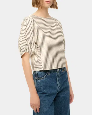 Staud Didi Striped Puff-Sleeve Top | Thumbnail 4