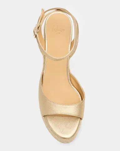 Castañer 95mm Brook Metallic Leather Espadrille Wedge Sandals | Thumbnail 5
