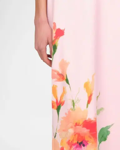 Kay Unger New York Magnolia Floral-Print Stretch Crepe Column Gown | Thumbnail 6 Kay Unger New York Magnolia Floral-Print Stretch Crepe Column Gown | Thumbnail 6