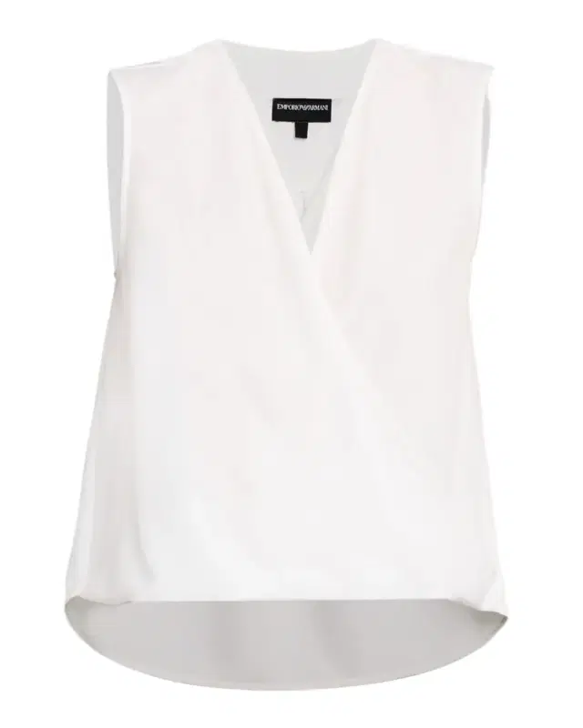 Emporio Armani Sleeveless Faux-Wrap Crepe Shell