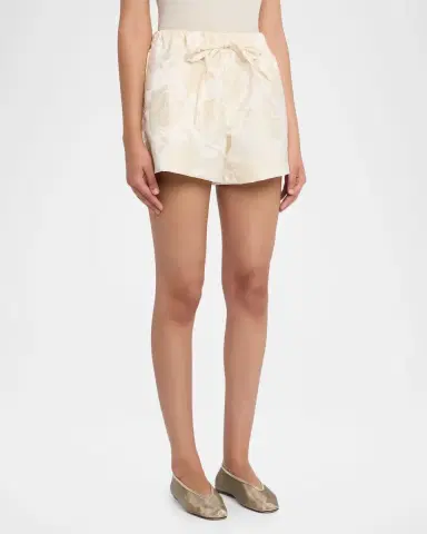 Simone Rocha Rose Jacquard Pull-On Shorts | Thumbnail 4 Simone Rocha Rose Jacquard Pull-On Shorts | Thumbnail 4
