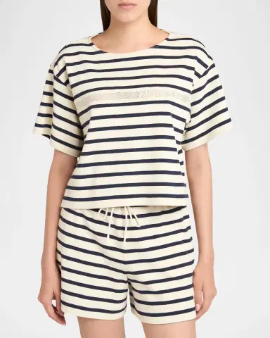 Moncler Stripe Short-Sleeve T-Shirt | Thumbnail 4 Moncler Stripe Short-Sleeve T-Shirt | Thumbnail 4