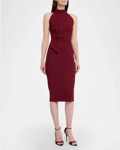 Chiara Boni La Petite Robe Gulek Sleeveless Halter Midi Sheath Dress | Thumbnail 4