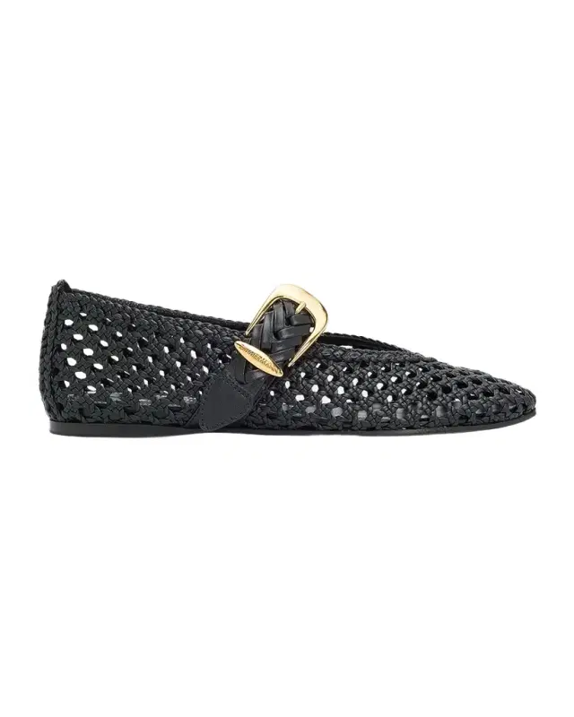 Zimmermann Alchemy Woven Leather Ballerina Flats