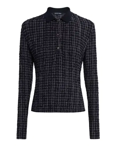 Veronica Beard Benedetta Long-Sleeve Textured Plaid Top | Thumbnail 1 Veronica Beard Benedetta Long-Sleeve Textured Plaid Top | Thumbnail 1