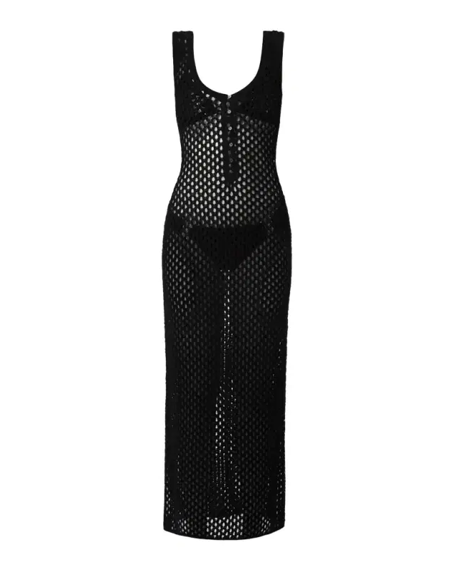 Shoshanna Plage Open-Knit Maxi Dress Coverup