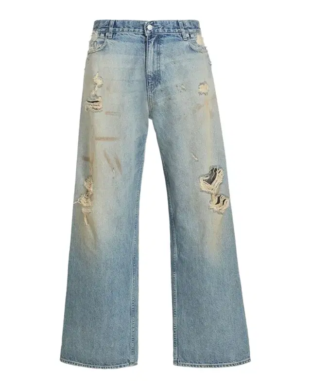 Men 's Distressed Straight-Leg Baggy Denim Jeans