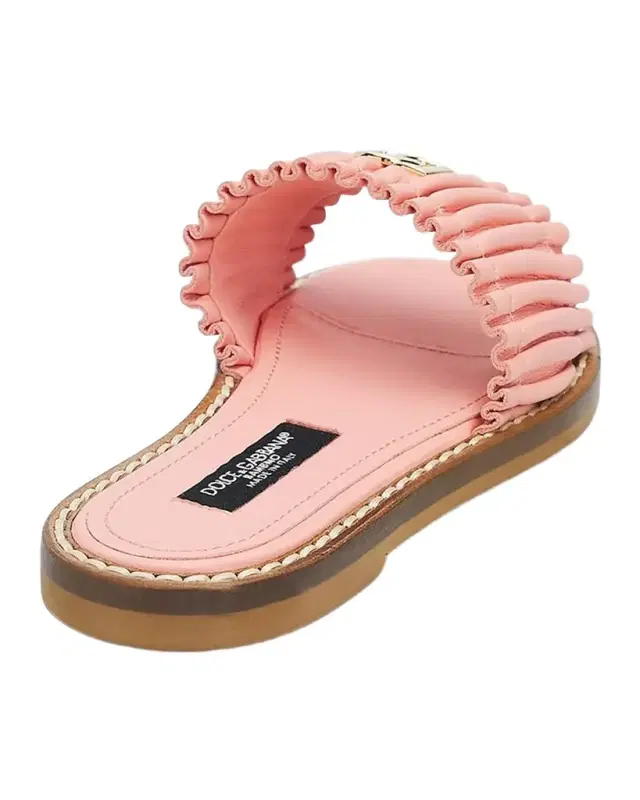 Dolce & Gabbana Girl 's Nappa Leather Flat Slide Sandals, Toddler/Kids