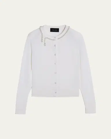 Simone Rocha Pearly Classic Merino Crewneck Cardigan | Thumbnail 2