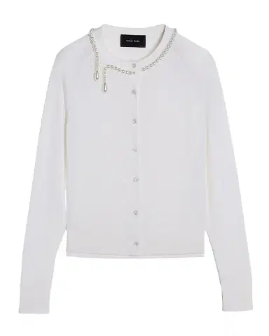 Simone Rocha Pearly Classic Merino Crewneck Cardigan | Thumbnail 1