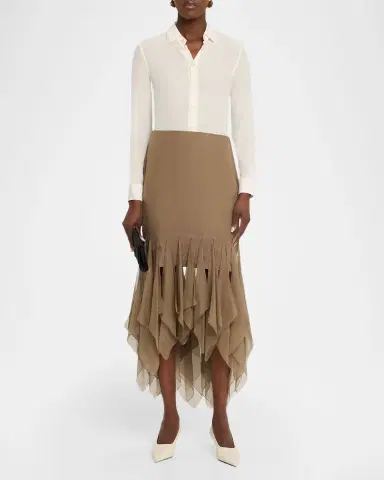 Valentino Garavani Asymmetrical Chiffon Skirt | Thumbnail 2