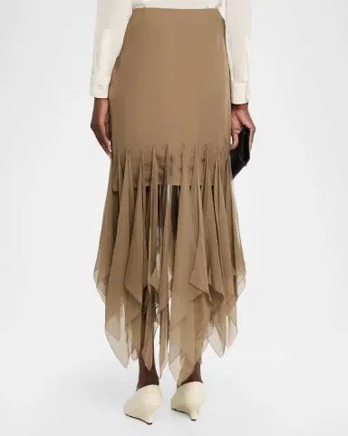Valentino Garavani Asymmetrical Chiffon Skirt | Thumbnail 3