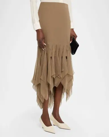 Valentino Garavani Asymmetrical Chiffon Skirt | Thumbnail 4