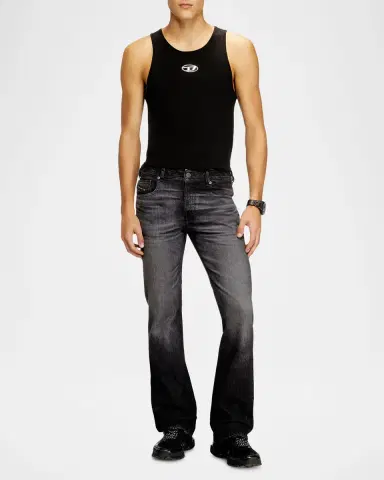 Diesel Men's D-2007 Straight-Leg Black Denim Jeans | Thumbnail 2