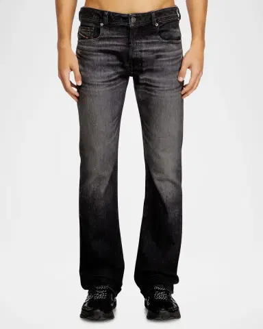Diesel Men's D-2007 Straight-Leg Black Denim Jeans | Thumbnail 4
