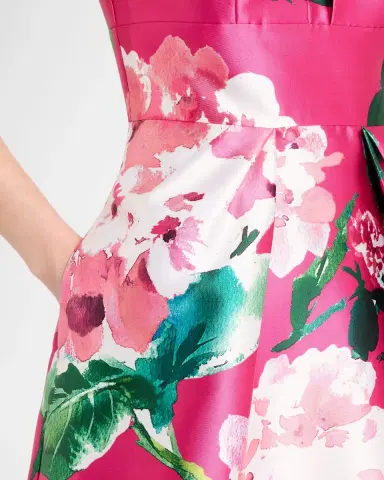 Kay Unger New York Raina Floral-Print Mikado Midi Dress | Thumbnail 5 Kay Unger New York Raina Floral-Print Mikado Midi Dress | Thumbnail 5