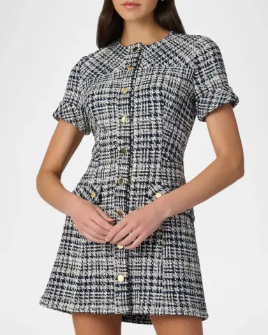 Shoshanna Haisley Houndstooth Tweed Mini Dress | Thumbnail 3 Shoshanna Haisley Houndstooth Tweed Mini Dress | Thumbnail 3