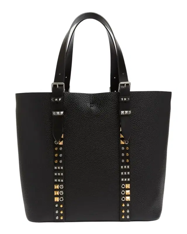 Valentino Garavani Men 's Rockstud Grainy Calfskin Medium Tote Bag