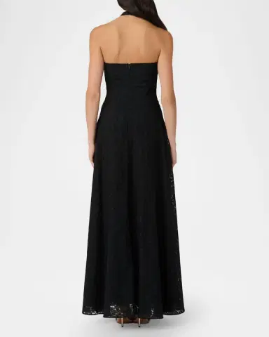 Shoshanna Jill Bow-Front Floral Organza Halter Gown | Thumbnail 3 Shoshanna Jill Bow-Front Floral Organza Halter Gown | Thumbnail 3