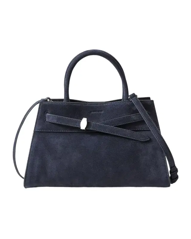 Veronica Beard Dash Belted Suede Top-Handle Bag