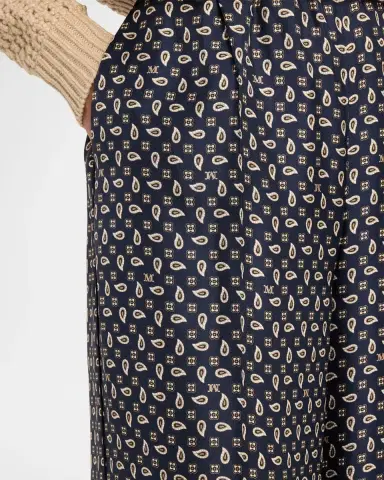 Max Mara Printed Wide-Leg Silk Trousers | Thumbnail 4