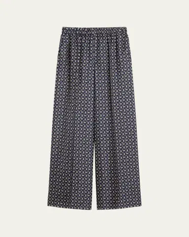 Max Mara Printed Wide-Leg Silk Trousers | Thumbnail 5
