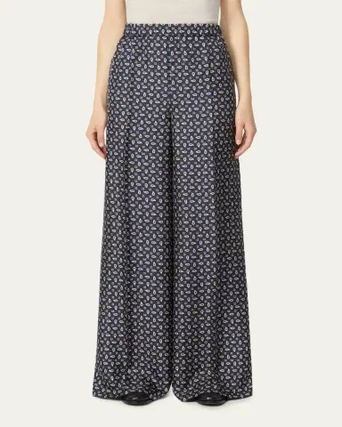 Max Mara Printed Wide-Leg Silk Trousers | Thumbnail 8
